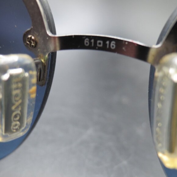 Coach Sunglasses HC7011 Dark Silver/Gray Logo Earpiece Blue Gradient Lenses Case main image 9